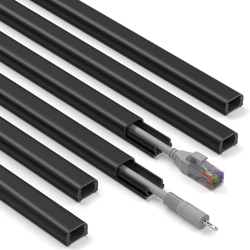 Image of ZhiYo 85 inch Cord Cover for 1 Wire, Mini Black Cord Hider Wall, 0.5 inchW x 0.3 inchH
