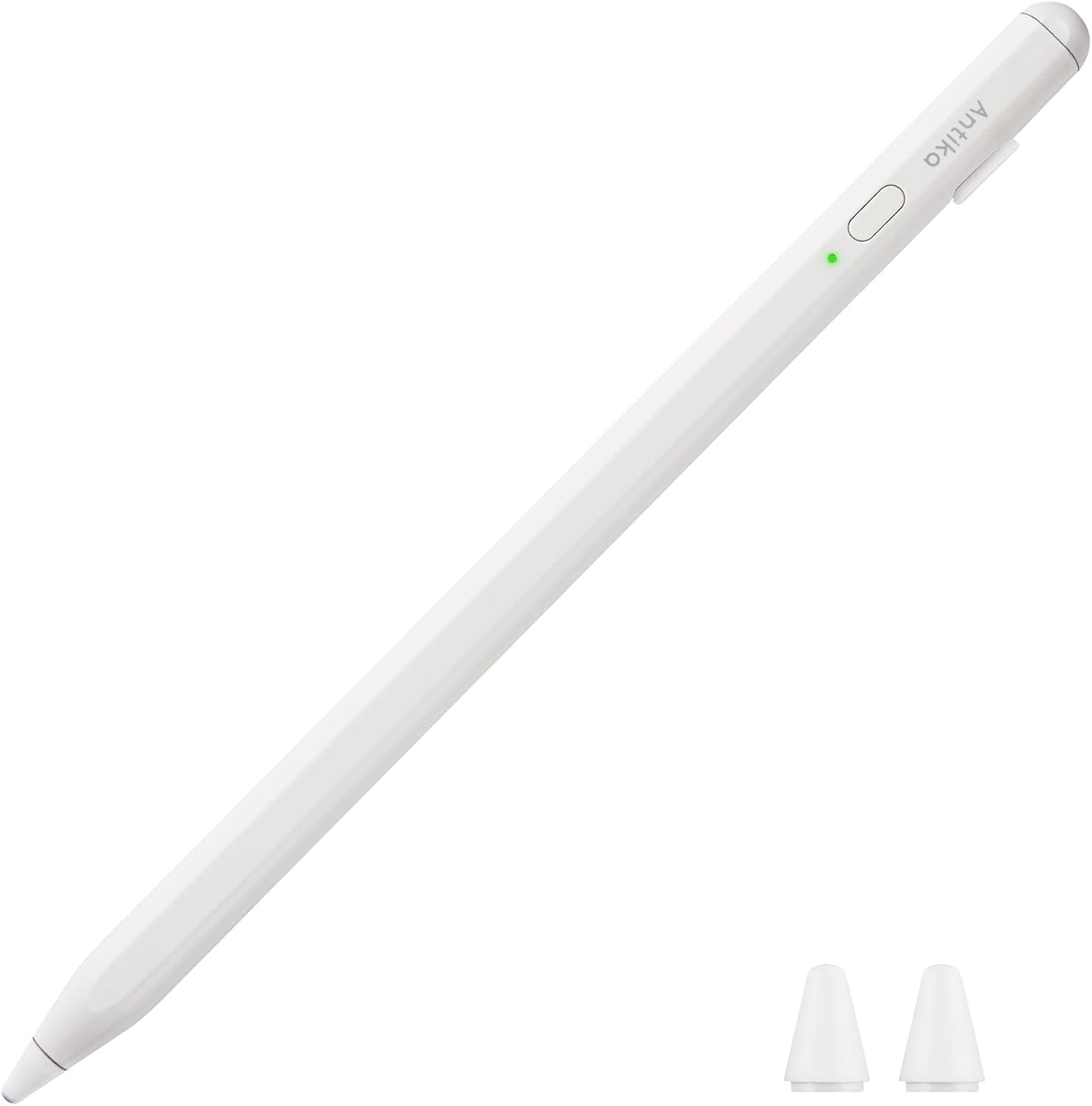 Stylus Pen, Active Stylus Pen Compatible for iOS and Android Phones, Rechargeable Stylus Pen with Dual Touch Screen, for Apple/Samsung Tablet, White