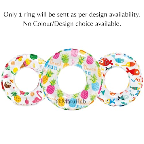 Image of 61cm Inflatable Kids Water Floaty Vinyl Float for 6-10 Years Old | Kids Fun Lively Print Swim Tube | Kids Big Swim Rings - Pack of 1