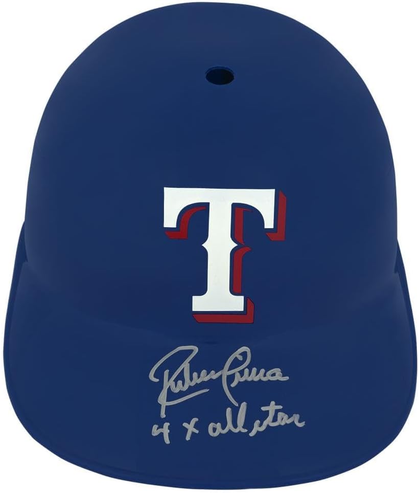 Ruben Sierra Signed Texas Rangers Souvenir Replica Batting Helmet w/4x All Star - Autographed MLB Helmets