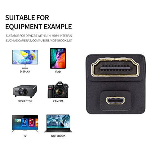 Adaptador Micro HDMI macho a HDMI hembra 4K 60Hz codo 180 grados chenyang pack de 2 4