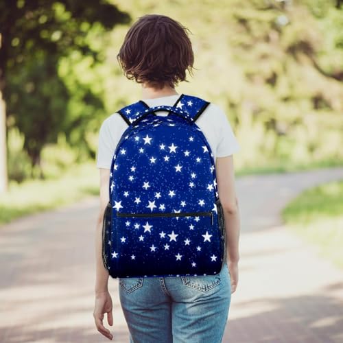 Sac à dos d'école étoiles bleu multicolore pour collégien et lycée