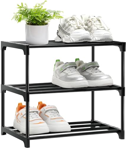 Consejos para Comprar Zapatera para Puerta para comprar hoy. 46 Organizador De Zapatero,Zapatero Que Ahorra Espacio Para Guardar Y Almacenar Zapatos (Negro-Modelo 02-3 capas)