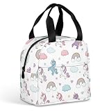 Anceky Isolierte Kühltasche für Lunch, wasserabweisende Einhorn-Regenbogen-Lebensmittelbox für Damen und Herren, ideal für Strand, Picknick, Büro und Outdoor-Aktivitäten