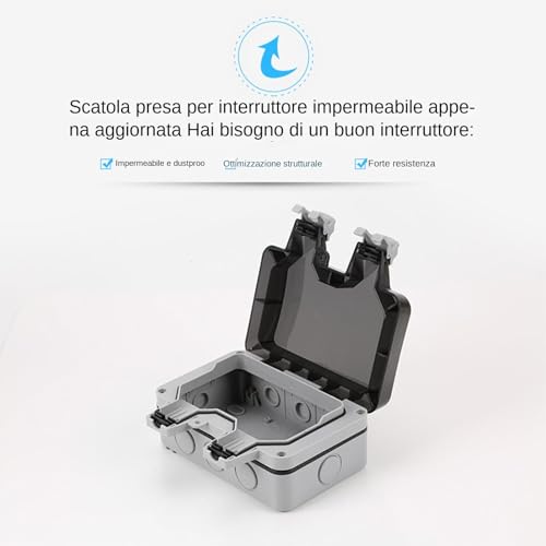 Boîte électrique étanche de 13 cm gris pour protection de prise