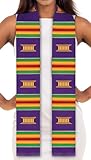 ADVANSYNC Kente Cloth Graduation Stole Red, Yellow or Purple (Purple)