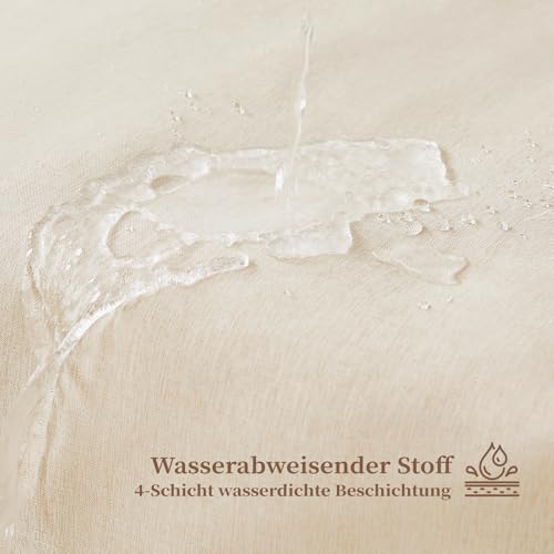Rideau de douche textile anti-adhérence à dos imperméable crème BTTN - 6