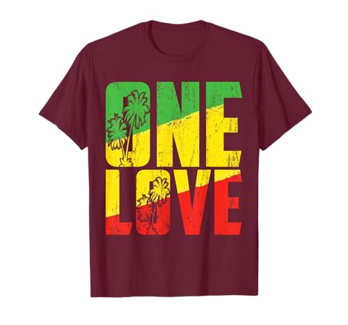 Vêtements One Love Jamaica Rasta Reggae Music Caribbean Pride T-Shirt