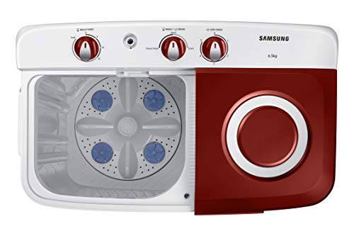 Image of Samsung 6.5 Kg Semi-Automatic 5 Star Top Load Washing Machine Appliance (WT65R2000HR /TL, Light Grey, Eve Flower Wine (Opaque), Double Storm Pulsator)