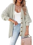 SHEWIN Womens Cardigan Sweaters Casual Open Front Long Cardigans for Women Soft Lightweight Chunky Knit Sweater 2026 B Grey Medium