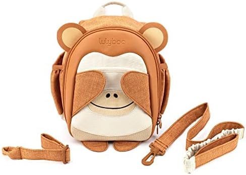 Toddler Harness Backpack with Detachable Leash, 5 Pockets & Insulated Lunch Bag - Safe & Stylish Kids Backpack for 1-7 Years, Animal Themed, Lightweight, Durable Travel & Outdoor Safety Gear