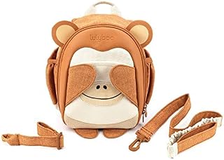 Toddler Harness Backpack with Detachable Leash, 5 Pockets & Insulated Lunch Bag - Safe & Stylish Kids Backpack for 1-7 Years, Animal Themed, Lightweight, Durable Travel & Outdoor Safety Gear