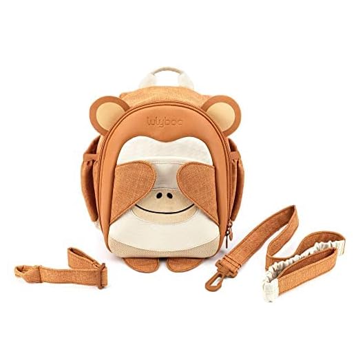 Lulyboo Boo Toddler Backpack with Leash, Safety Harness and Tether, Monkey One Size