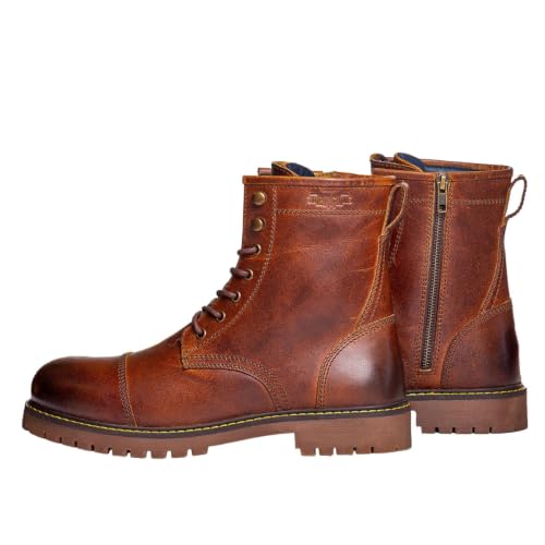 Image of Trip Machine Company Premium Leather Men's Motorcycle Riding Boots - Brute | 3 Point Protection | Ankle, Toe & Heal Protectors | Light Weight | Anti Slip Sole | With Side YKK Zipper | Lifestyle Boots