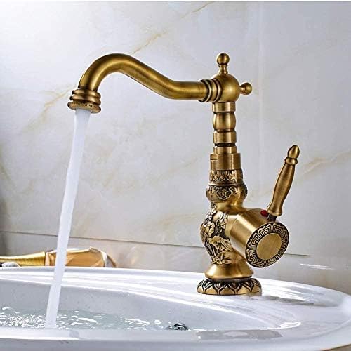 Robinet de cuisine en laiton antique rotatif mitigeur évier pratique et rétro