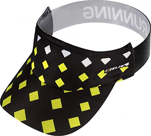 Viseira para Corrida Hupi Trento, Cor: Preto/amarelo, Tamanho: Único