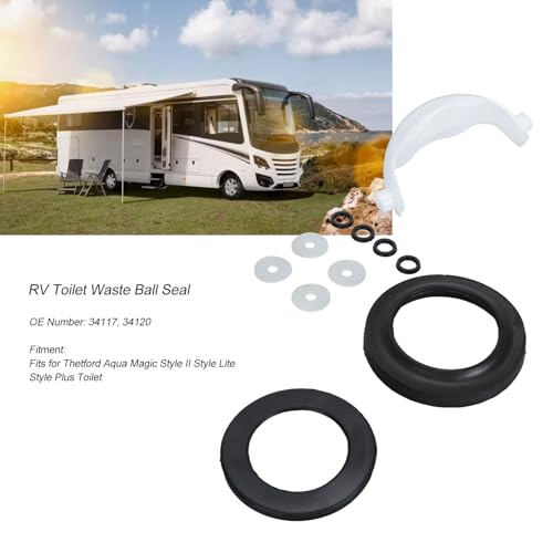 Image of 34117 Waste Ball Kit Compatible with Thetford Aqua Magic II, Lite, Plus Toilet, Includes Drive Arm, Replaces 34120, 34117,