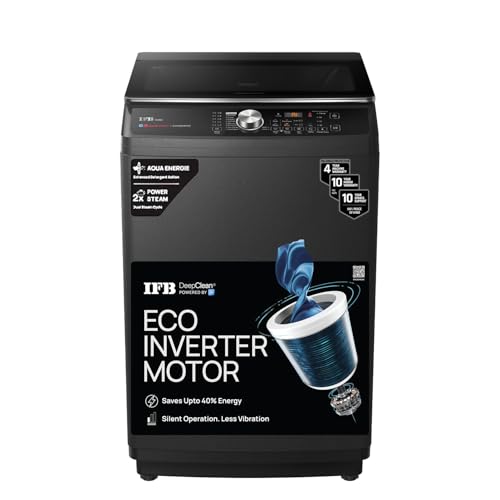 Image of IFB 9 Kg 5 Star AI Powered Deepclean Technology Fully Automatic Top Load Washing Machine with Inbuilt Heater(TL900NB2SID, Eco Inverter, Power Steam, Activmix, 4 Year Machine Warranty, Noir Black)