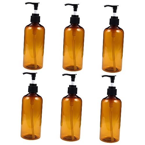 PATKAW 6 Piezas Botella de Prensa de loción líquido Botella de Bomba cosmética Mano liquida nezeni Cosmetics cosmeticos Botellas de loción dispensadores de cosméticos el plastico Brown