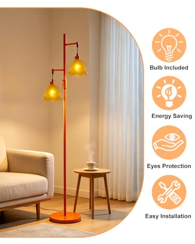 Image of Lightdot Globe Floor Lamp with LED Bulbs Included, Dimmable Floor Lamps,Unique Modern Standing Tall Lamp for Bedroom Living Room /Sofa Beside /Corner Decor-Gold