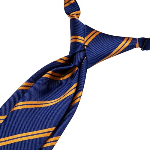 Image of Hi-Tie Boys Tie Pre-Tied Pocket Square Set Adjustable Kids Neckties Age 7-11 Years School UniForm Graduation