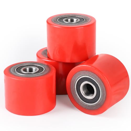 SWAWIS 4 pezzi Ruote Transpallet Poliuretano 80 x 60mm Asse