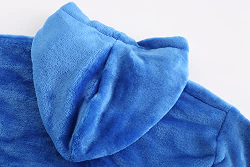 Image of Kids Hooded Bathrobe Girls Soft Plush Hooded Flannel Pajamas Sleepwear Boys Spa Robe