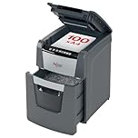 Rexel 2020100XEU - Optimum AutoFeed 100X Automatic Paper Shredder, P-4 Particle Cut (4x28mm), 100 Sheets A4, Removable Trash Can 34L, Destroy Staples and Clips, Office Use