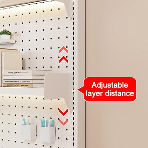 Panneau perforé de bureau à 2 niveaux en métal pour rangement et organisation de table - 7