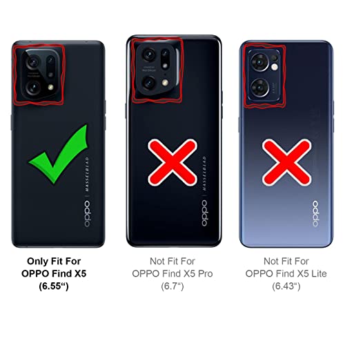 Verco Wallet Case for OPPO Find X5 Book Cover with Magnetic Closure compatible with Find X5 Flip Case with Card Slots Faux Leather - Image 3