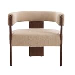 Christopher Knight Home Nettie Modern Accent Chair for Living Room, Boucle Fabric Single Lounge Sofa Chair with Wooden Frame, Comfy Reading Chair for Bedroom, Lounge Armchair with Cushion, Dark Beige - Image 4