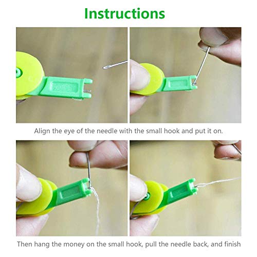 Automatic Needle Threading Device 6PACK, 2020 Self Threading Hand Needles,Plastic Needle Threader Thread Guide Needle Device,Solve Needle Threading Problem - Easy Use & Carry,Fit for Kids Young and Old