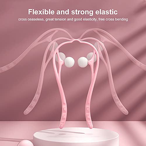Gezichta Manual Neck Massager, Alleviate Fatigue Neck Massager Dual Pressure Trigger Point Massage Tool For Neck Pain Relief Shoulder 360 Degrees Rotation Pain Relief(Pink), Free Size #TOP3
