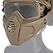 Detachable Full Face Tactical Military Mask and Goggles Set Attach to Helmet for Army Airsoft Paintball Skiing