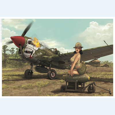 Poster HUGAULT Pin Up Eduard P40 signé le cadeau idéal pour passionné