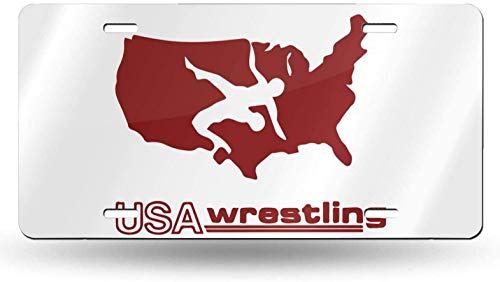 WEIZI USA Wrestling License Plate Personalized Custom Aluminum Car Auto Tag 6 Inch X 12 Inch