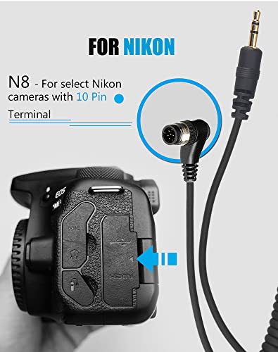 Aodelan Wireless Remote Control For Nikon Cameras, Timer Remote Shutter Release Cable For Nikon Z9 D5 D6 D800 D810 D850 ; Replaces Nikon Mc-30 #TOP5