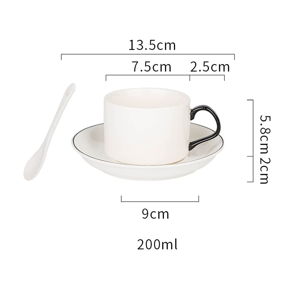 Tazze caffè/tè con Piatto 6.8 Oz, Set di Tazza di Porcellana, Tazze in Ceramica per caffè E Cacao, Premium qualità Osso Cina Tazza Tazza, Set di Dono Tazza per Uomo Dad Dad Mom