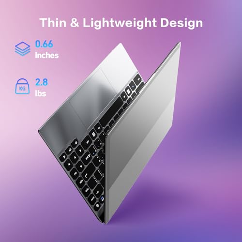 Image of 2025 14'' Laptop Compatible with Windows 11, 8GB RAM 256GB SSD, Quad-Core Processor(2.9GHz), 1080P FHD Display, TF Card Slot, USB-C, Mini-HDMI, WiFi5, Bluetooth, Webcam, Silver