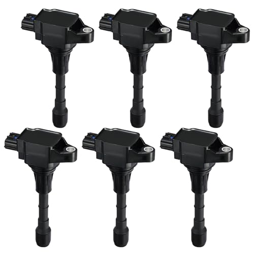 Image of Set of 6 UF550 Ignition Coil Pack Compatible With Nissan 350Z Altima Maxima Murano Pathfinder Quest Compatible Wit Infiniti EX35 FX35 G25 G35 JX35 M35 Q50 QX60 M35H 3.5L V6 Replaces C1670