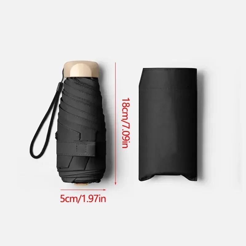 Paraguas de viaje, 1 mini paraguas de bolsillo, plegable, protección UV ultravioleta (1 pieza azul oscuro)