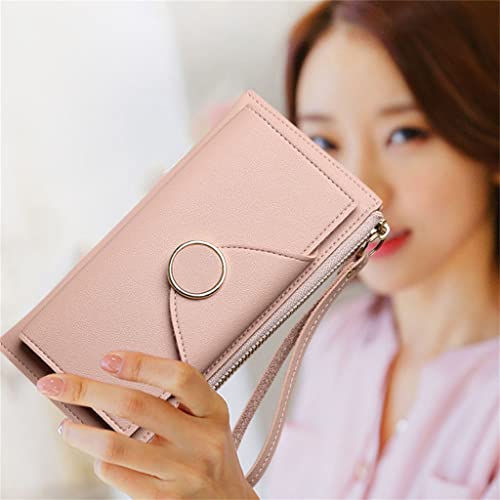 Women's Long Wallet Buckle Ladies Wallet Zipper Clutch Handbag