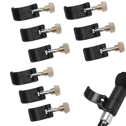 9 Pack Trikking Poles Clamp Replacement External Quick Flip Lock Fastener Buckle Clip with Nut Screws for Hiking Pole Walking Stick Camping Backpacking Mountaining, 3 Sizes Black