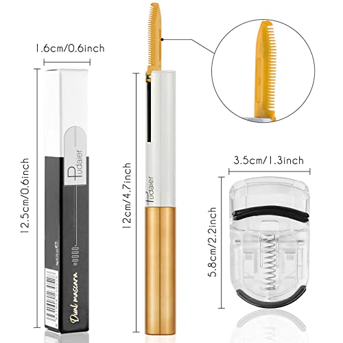 Astaron Colored Mascara Set, Gold Mascara With Eyelash Curler,5 Colors Options, Natural Washable Color Mascara, Lengthening Defining Volumizing, No Clumping, Lasting Eye Makeup Party Stage Use. #TOP5