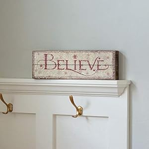 Primitives by Kathy Nordic Box Sign, Believe Primitives by Kathy Nordic Box Sign Believe
