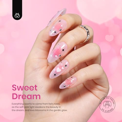 Image of Beetles Pink Gel Nail Polish Set - 6 Colors Hot Pink Glitter Bright Jelly Gel Polish Soak off Uv LED Cured Nail Art Design Salon Home DIY Manicure Spring Summer Gifts for Women