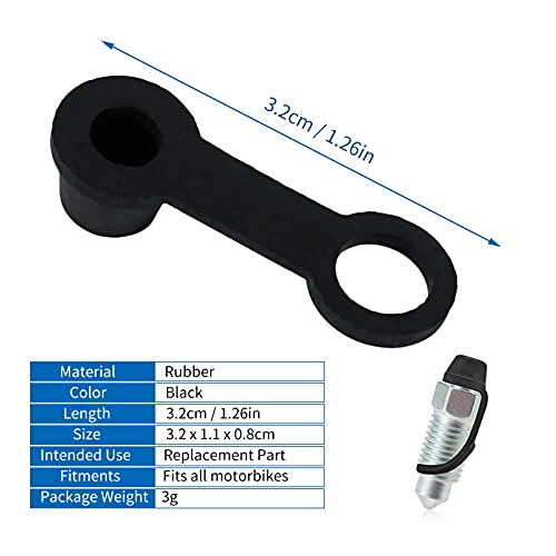 Freno de goma Tapón de grasa para motocicleta 8 mm, 4 piezas de goma de la motocicleta Tapa de boquilla de purga de freno Tapa