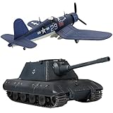 NUOTIE 1/72 Scale Pz.Kpfw. E-100 Military Tank Model & 1/72 Scale USA F-4U Corsair Fighter Model