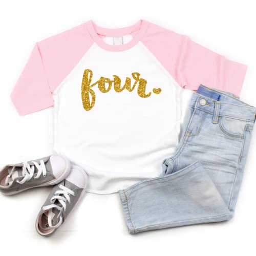 Bump and Beyond Designs Girl Fourth Birthday Outfit Fourth Birthday Shirt Four Year Old Outfit2