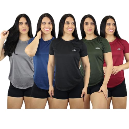 Kit 4 Blusas Fitness Dry Fit Camiseta Academia Feminina